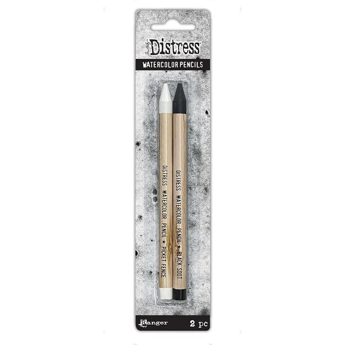 Distress Watercolour Pencil - Picket Fence & Black Soot