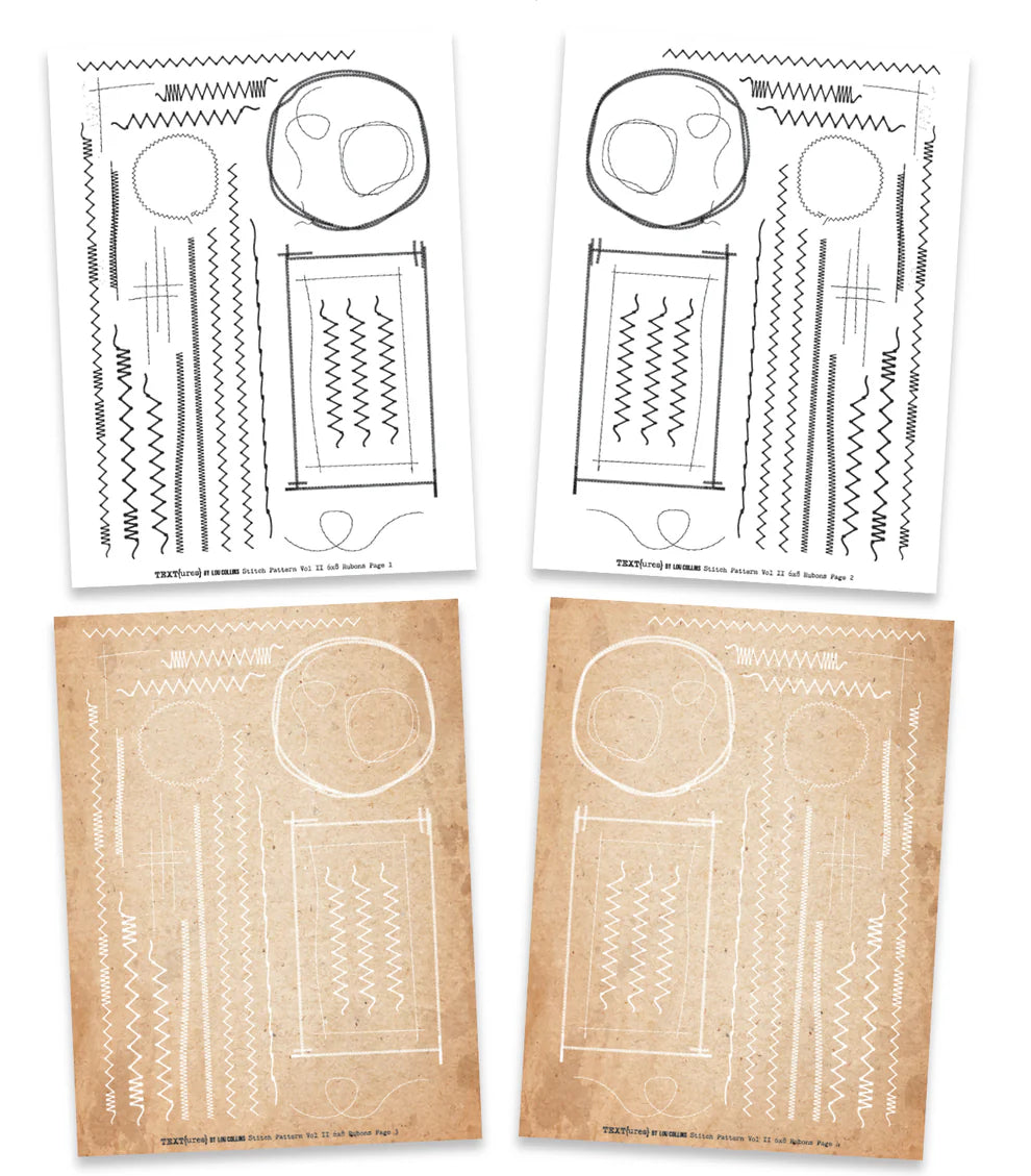 Arden Creative - TEXT(ures) Stitch Pattern Vol. II 6" x 8" Rub-On Transfer Set