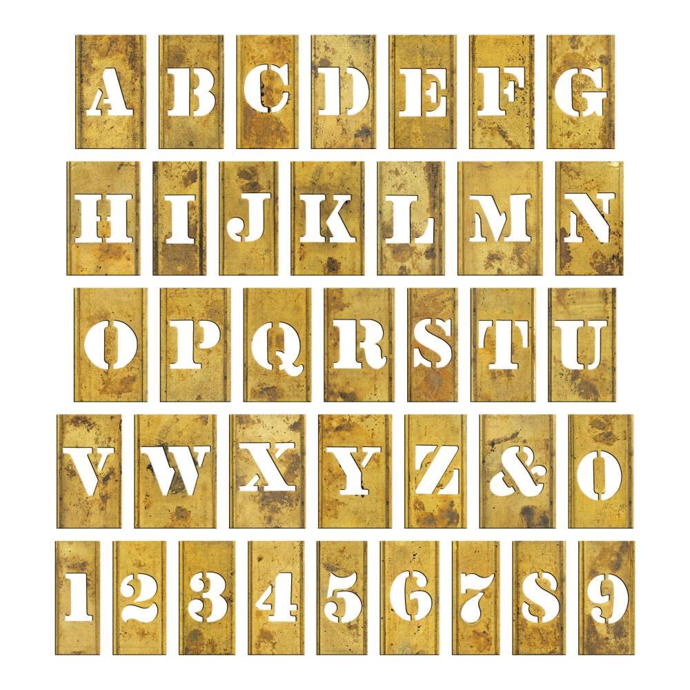 Tim Holtz - Idea-ology Stencil Chips - Letters & Numbers