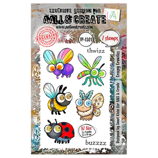 AALL & CREATE - A7 Stamps - Creepy Crawlies #1301