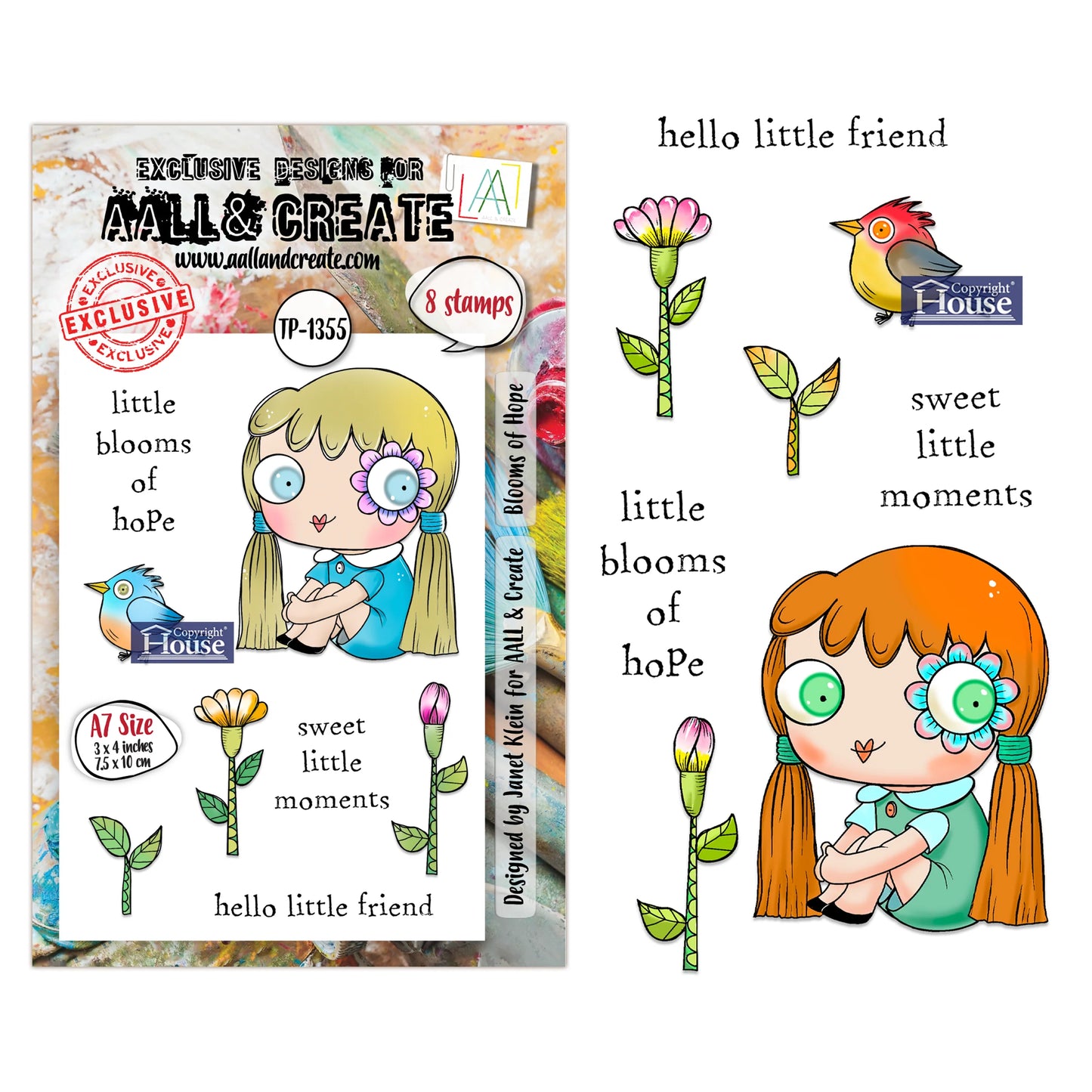 AALL & CREATE - A7 Stamps - Blooms Of Hope #1355