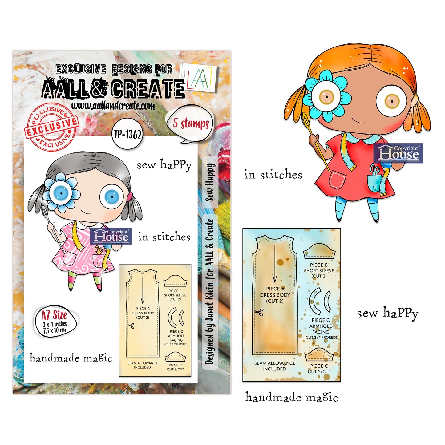 AALL & CREATE - A7 Stamps - Sew Happy #1362