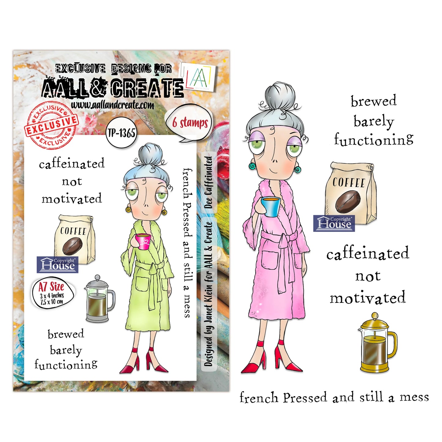 AALL & CREATE - A7 Stamps - Dee Caffeinated #1365