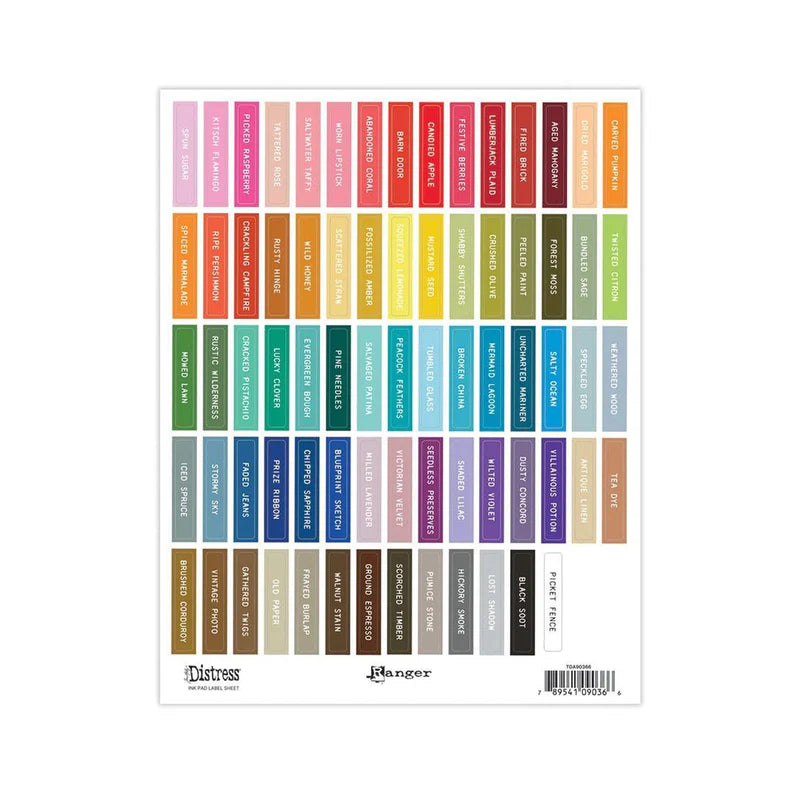 Distress Ink Pad Label Sheets - White
