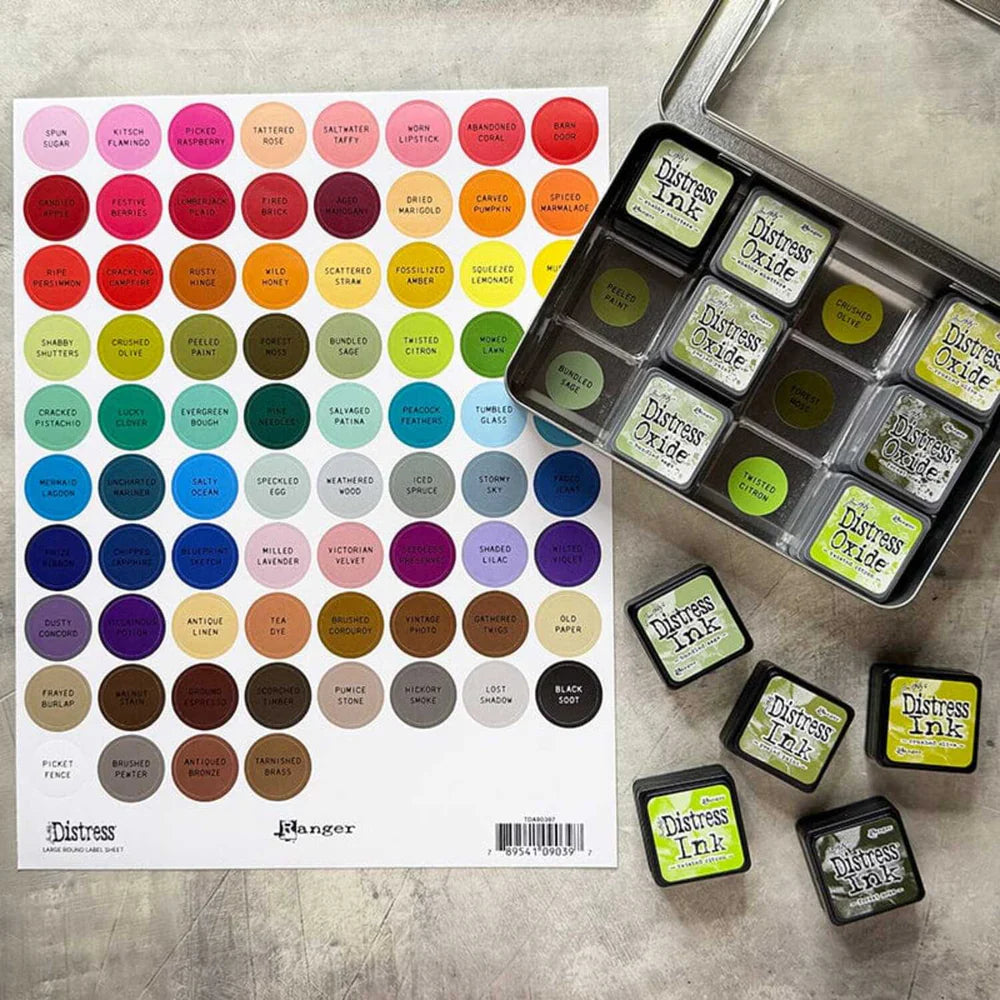 Distress Round Label Sheets - Black