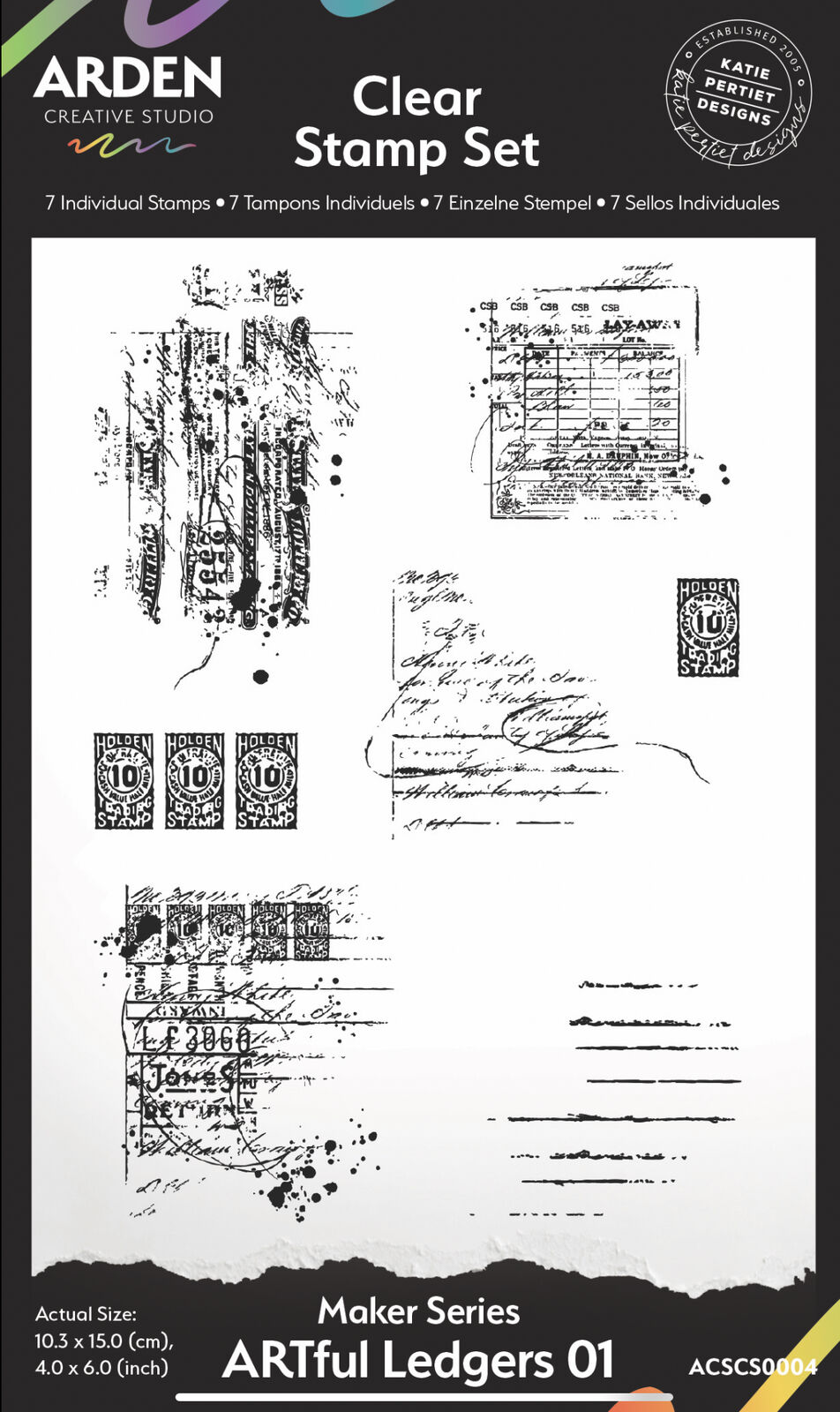 Arden Creative - Hidden Creek Clear Stamp Set - Artful Ledgers 01