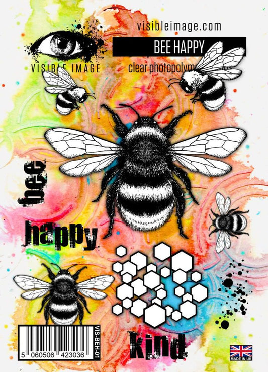 Visible Image clear stamps - Bee Happy