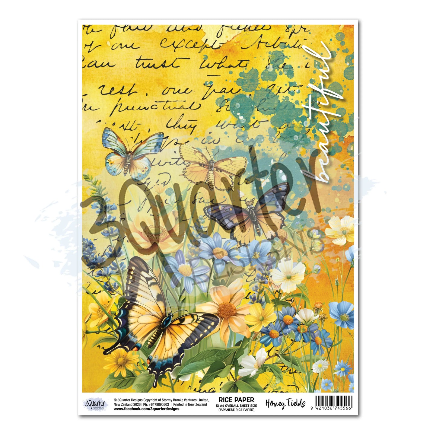 3 Quarter Designs - Rice Paper - Honey Fields