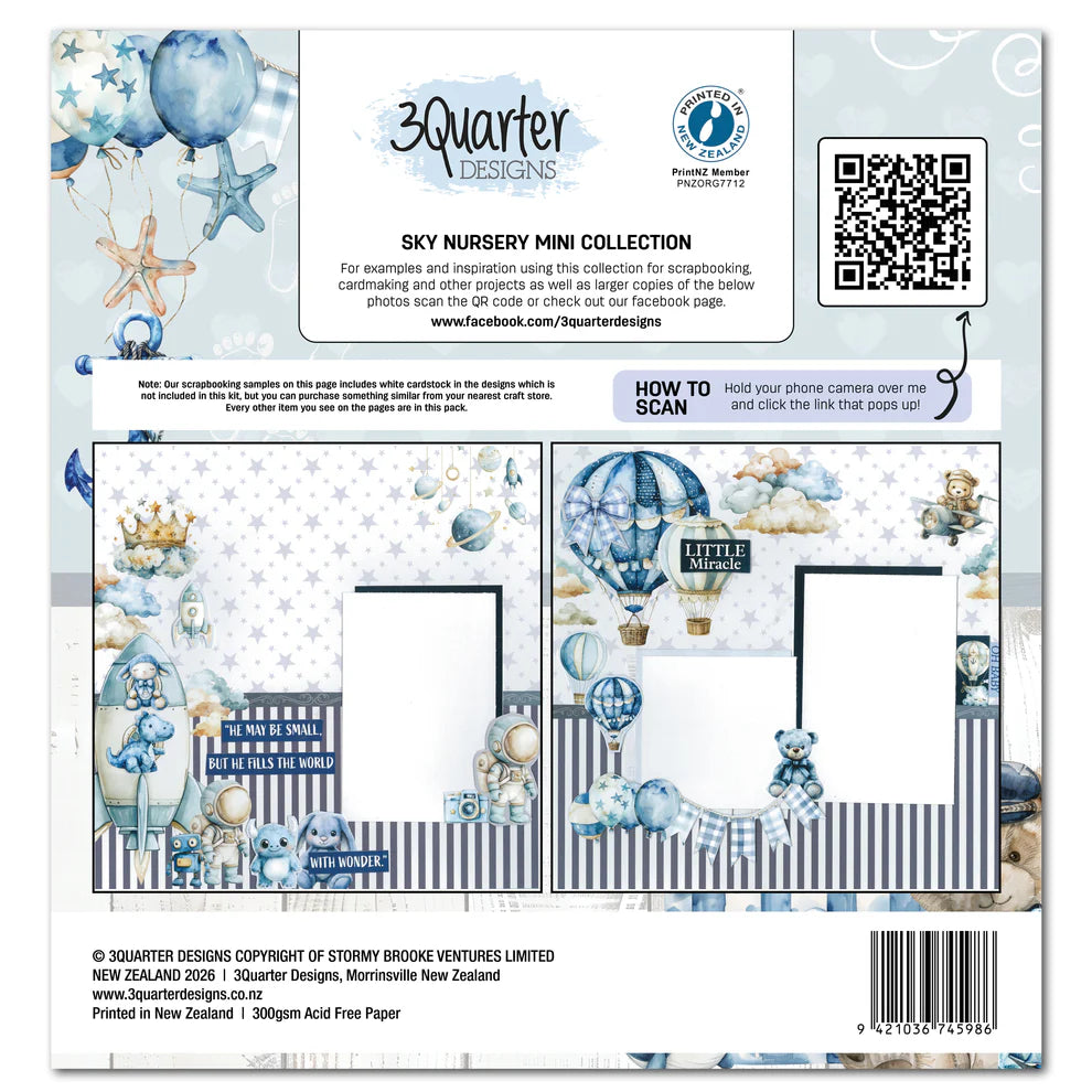 3 Quarter Designs - Sky Nursery Mini Collection Designer Paper & Diecuts Set