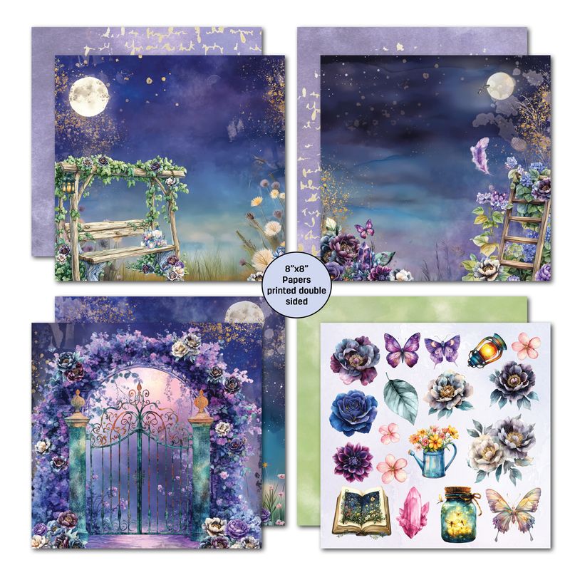 3 Quarter Designs -Night Garden Collection 8x8 Pack
