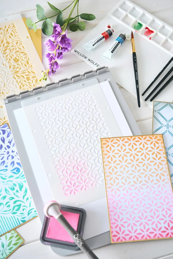 Sizzix Studio - Willow Wolfe Stencils - Backgrounds