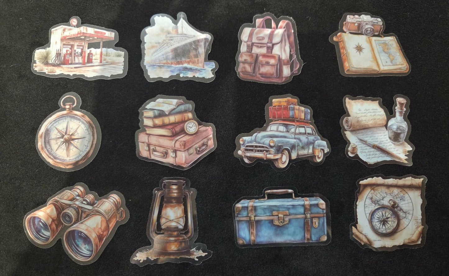 Vintage Travel - Clear Stickers - Binoculars