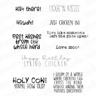 Stamping Bella - Cling Stamps - Down On The Farm Sentiment Set