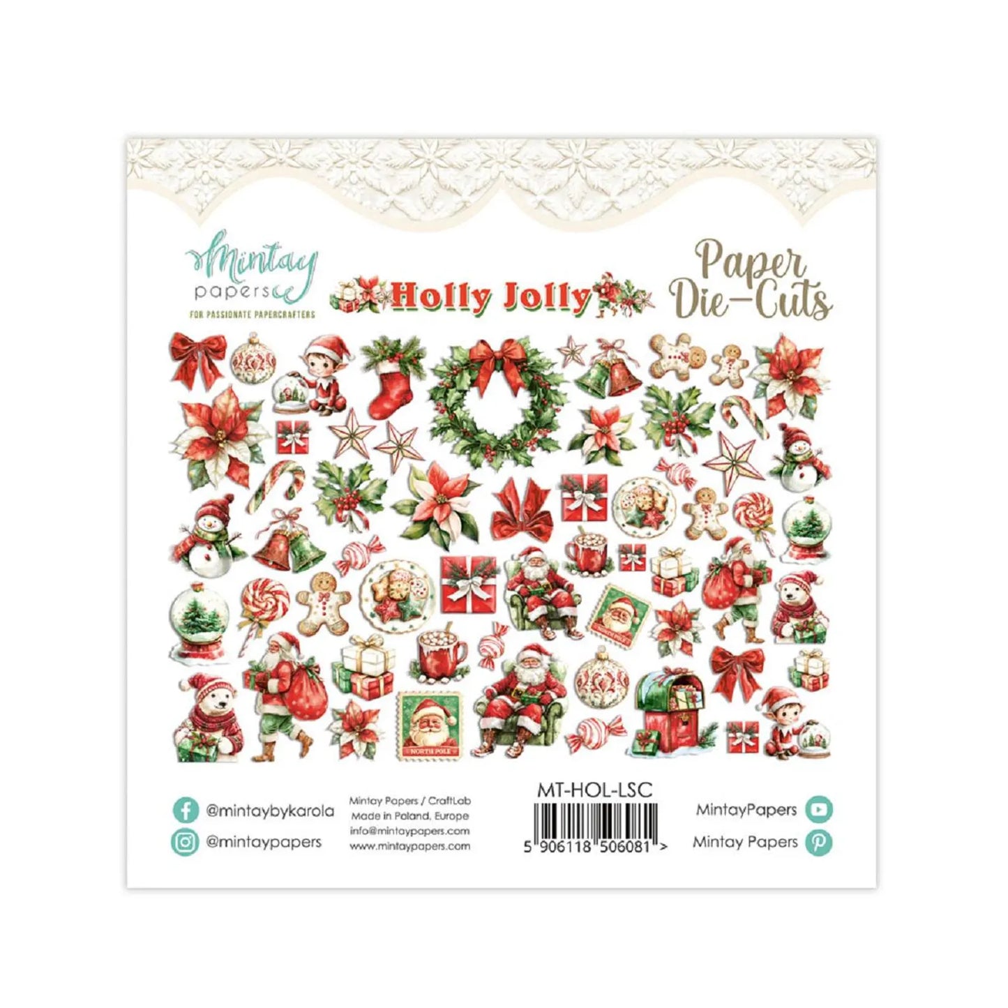 Mintay Papers - Holly Jolly 60 Diecuts set