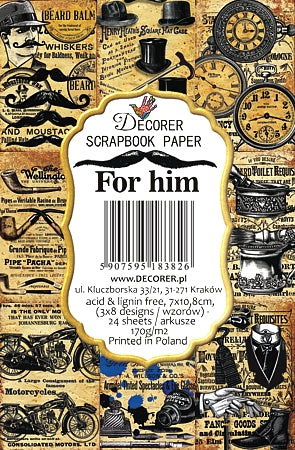 Decorer Scrapbook Paper - For Him- Mini