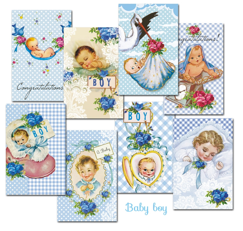 Decorer Scrapbook Paper - Baby Boy - Mini