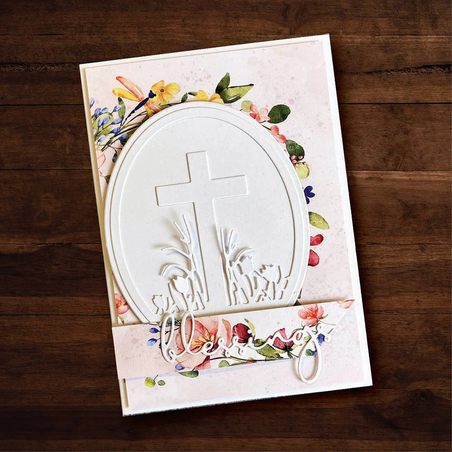 Paper Rose - Metal Die - Layered Oval with Cross