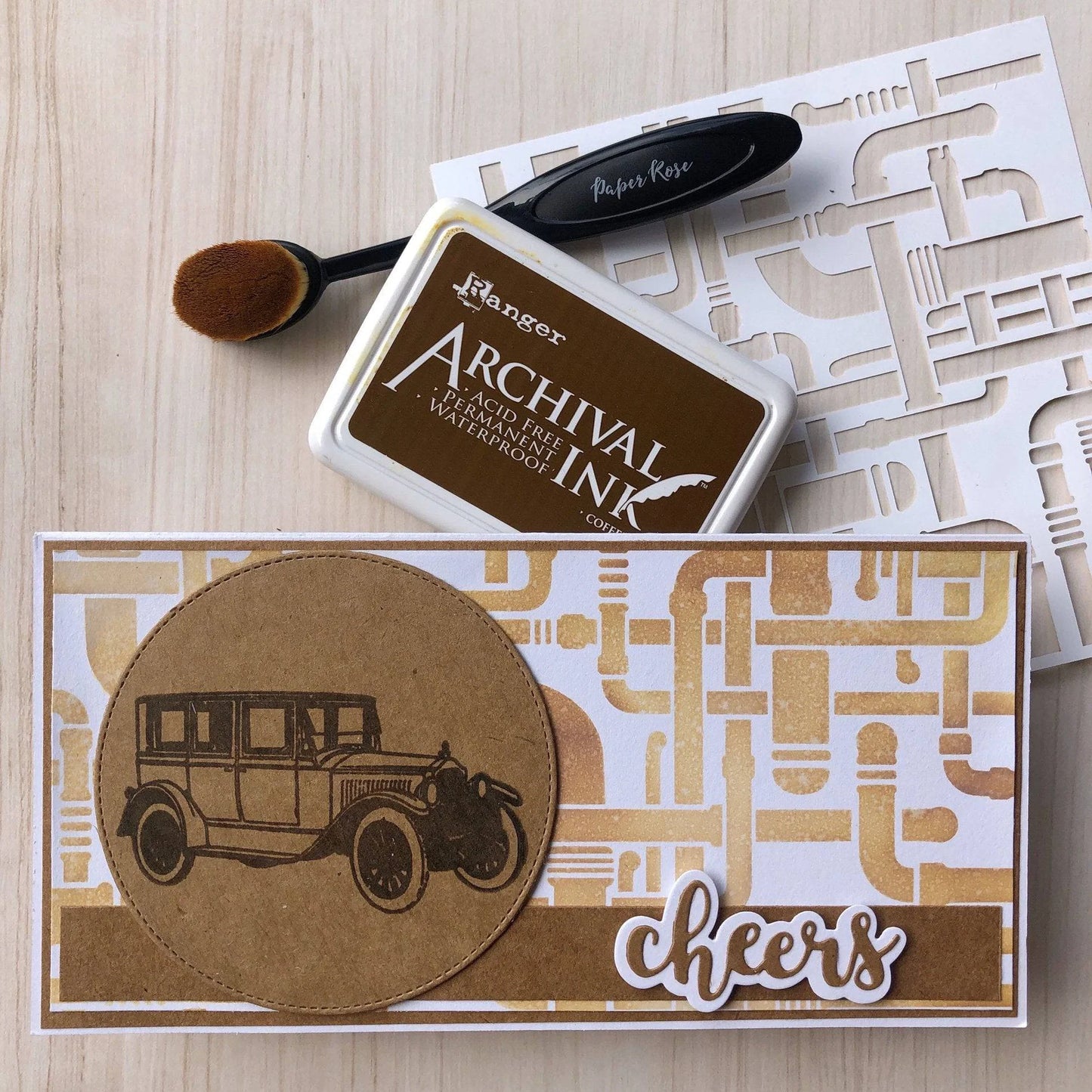 Paper Rose - Pipes 6'x6' Stencil