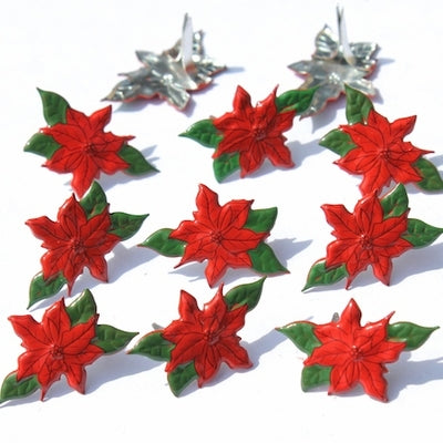 Eyelet Outlet and Brads - Poinsettia Flower Brads