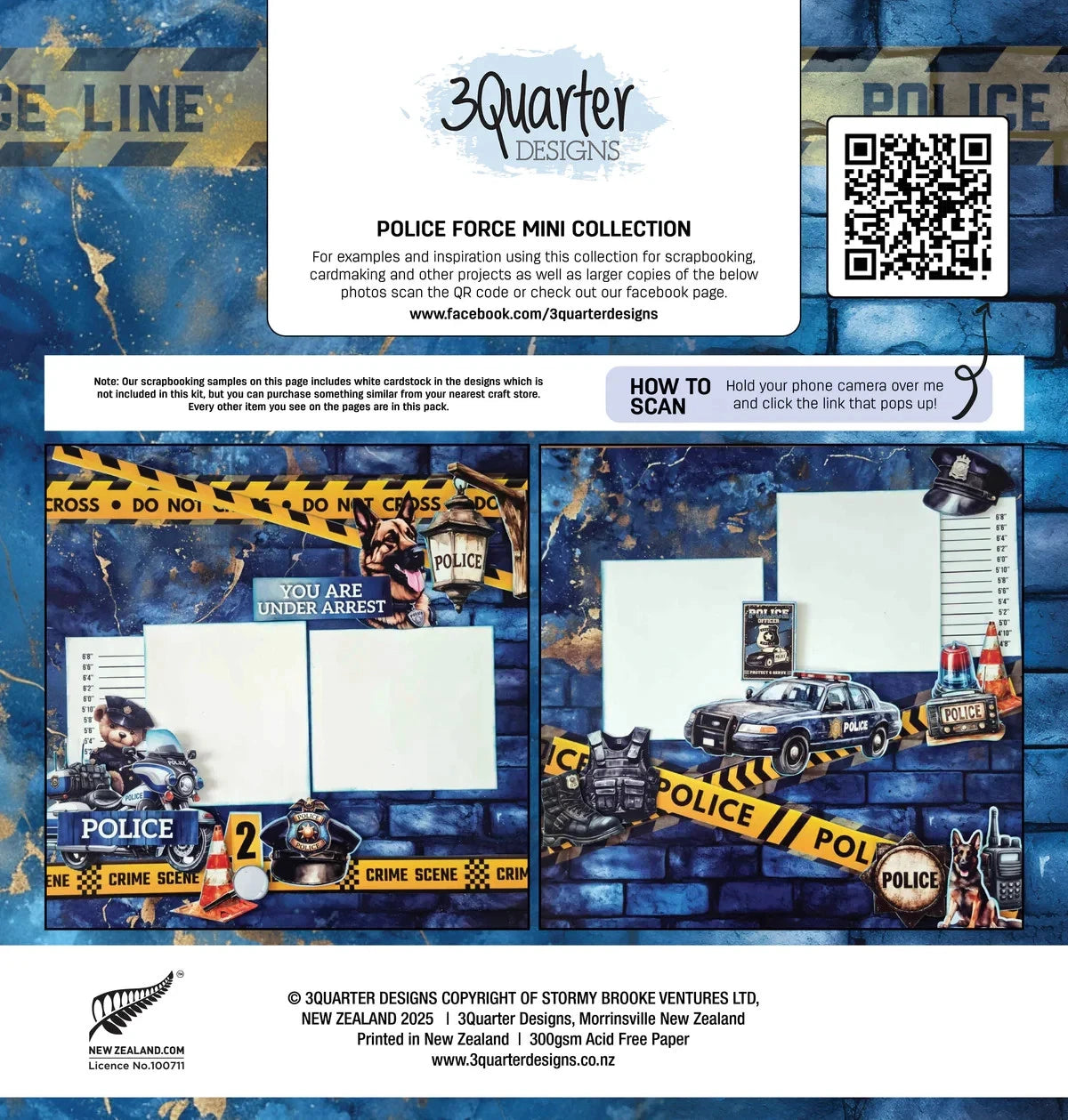 3 Quarter Designs - Police Force Mini Collection Designer Paper & Diecuts Set & Tuck n Play Mini Set