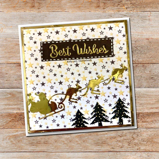 Paper Rose - Metal Die - Santas Sleigh With Kangaroos