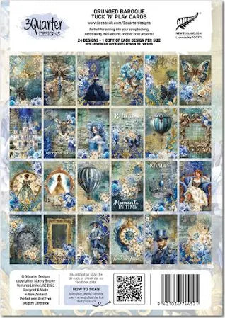 3 Quarter Designs - Grunged Baroque Tuck 'n' Play Cards