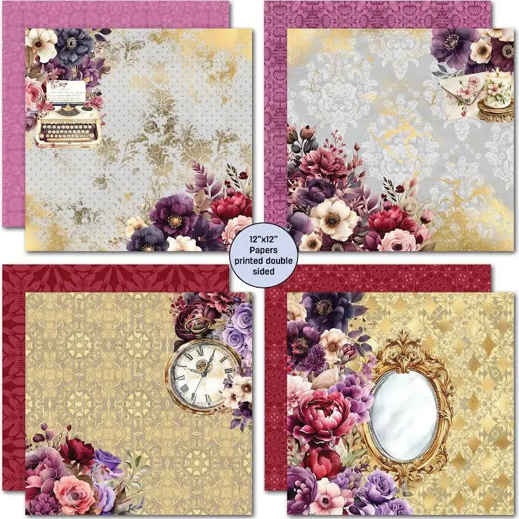 3 Quarter Designs -Petal Serenade Collection Designer Paper & Diecuts Set