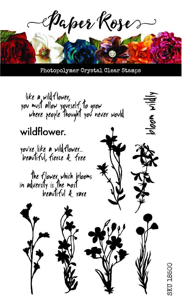 Paper Rose - Clear Stamp Set - Wildflowers with Coordinating Dies