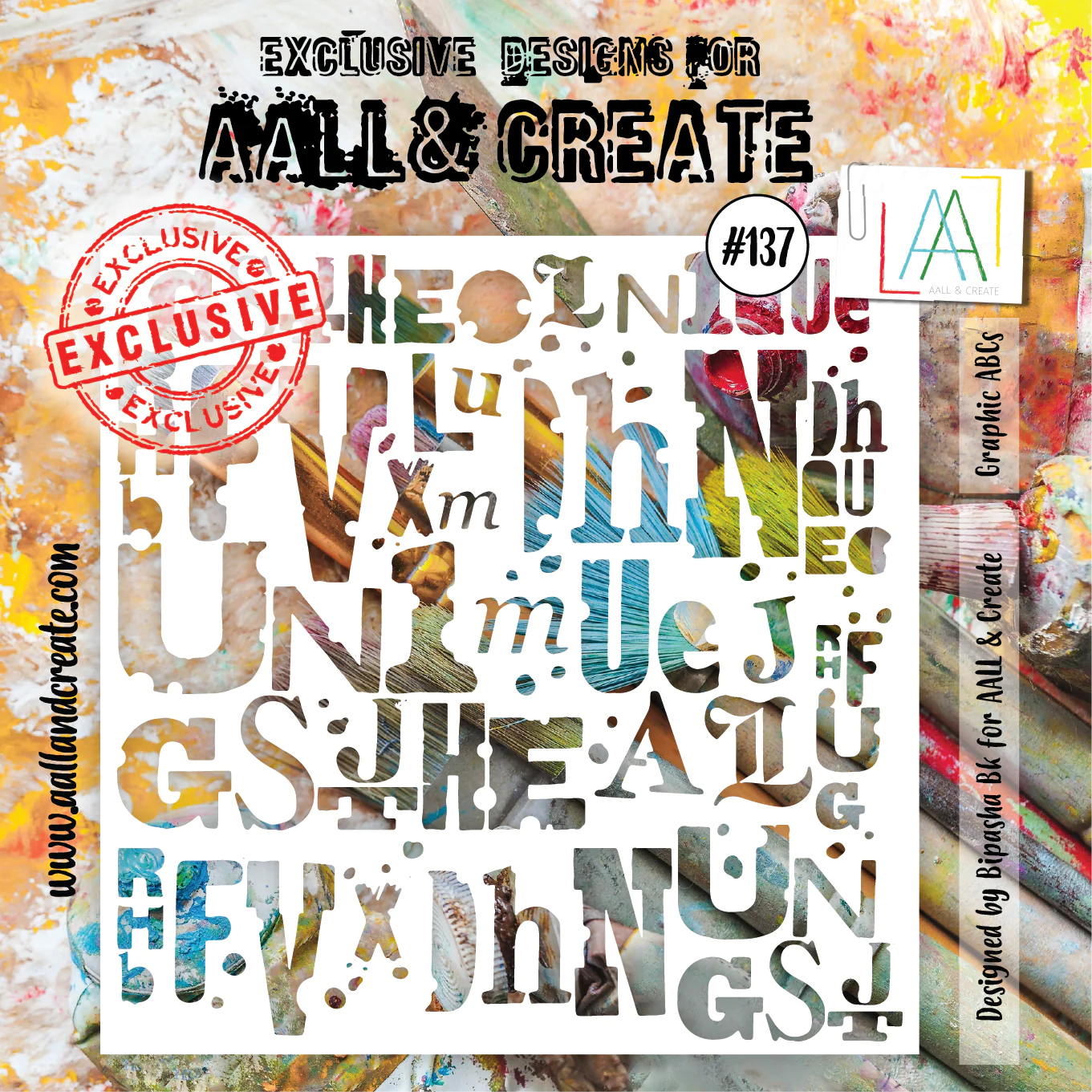 AALL & CREATE - 6X6 Stencil - Graphic ABCs #137