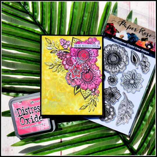 Paper Rose - Clear Stamp Set - Doodle Flowers