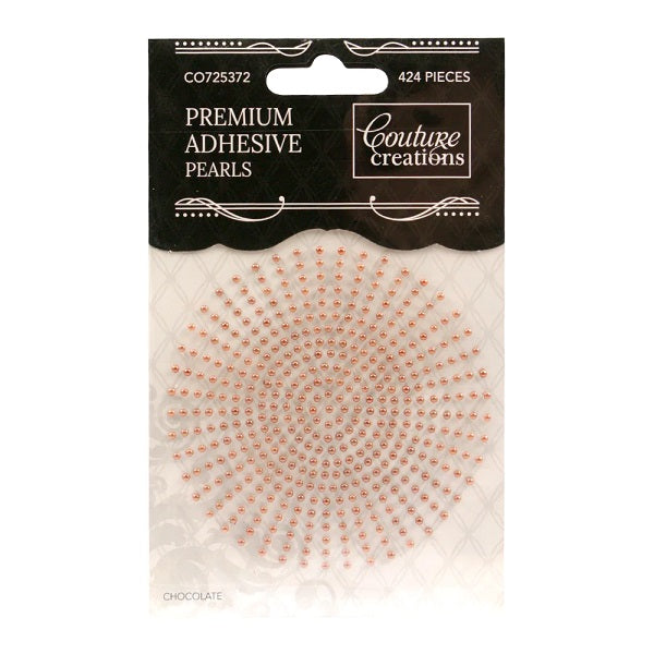 2mm Self Adhesive Pearls - Chocolate (424pc)