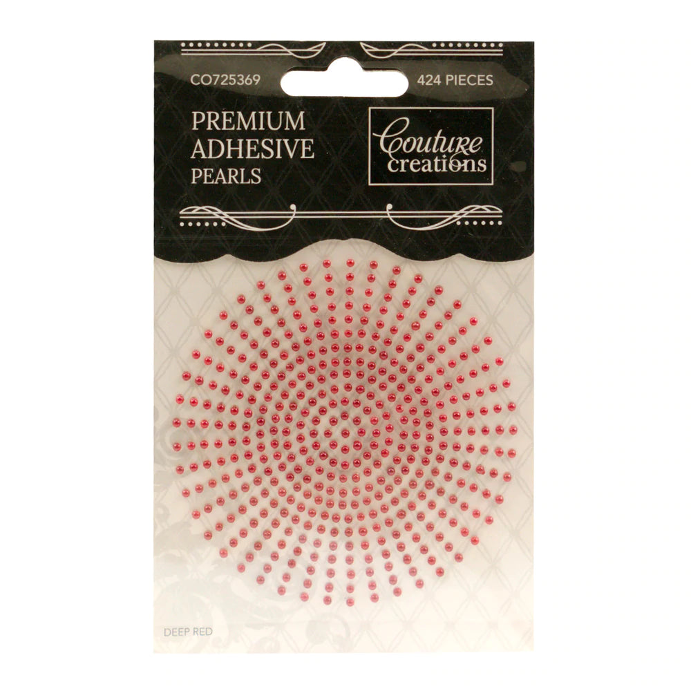 2mm Self Adhesive Pearls -Deep Red (424pc) Arts & Crafts Couture Creations