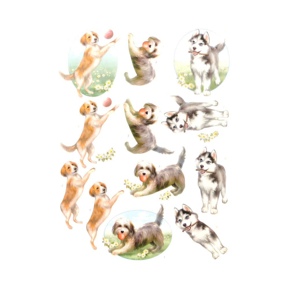 3D Push Out - Amy Designs -Dogs Life - Playing Dogs Arts & Crafts Couture Creations