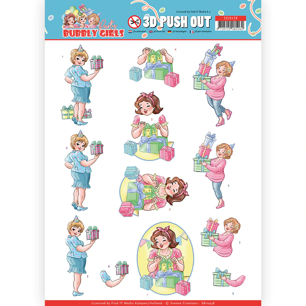 3D Push Out - Yvonne Creations - Bubbly Girls - Bubbly Arts & Crafts Couture Creations