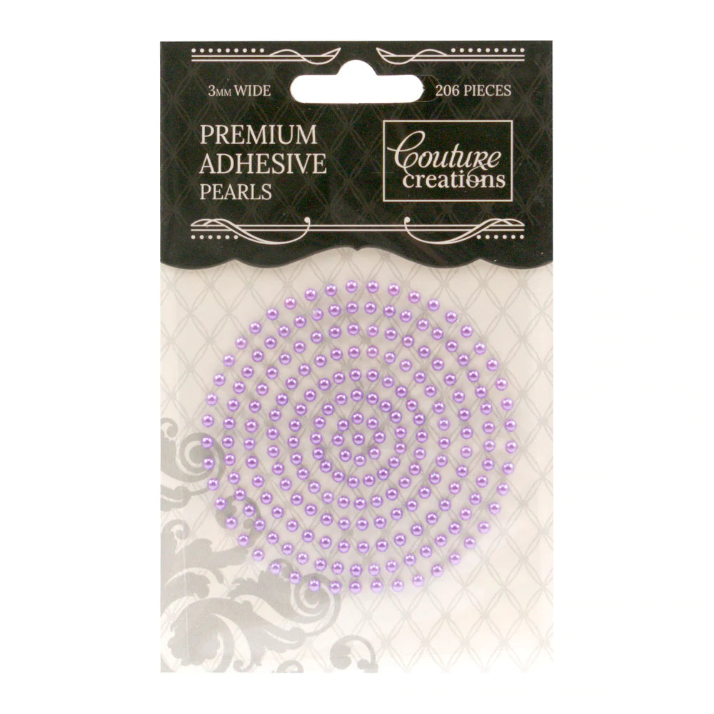 3mm Self Adhesive Pearls -Petunia Purple (206pc) Arts & Crafts Couture Creations