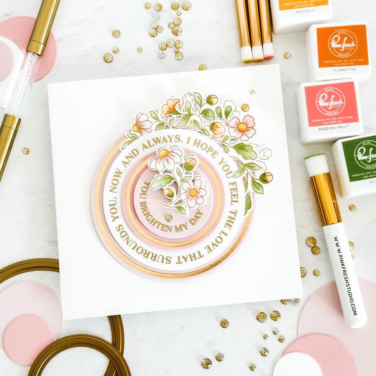 PinkFresh Studio - Clear stamps - Around the Shape - Circle
