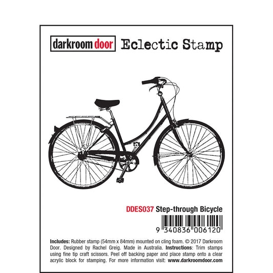 Rubber Stamp - Darkroom Door - Eclectic Stamp - Step-through Bike
