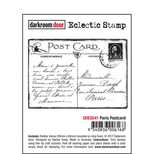 Rubber Stamp - Darkroom Door - Eclectic Stamp -Paris Postcard