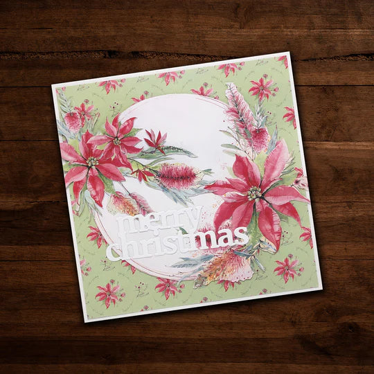 Paper Rose - Metal Cutting Die - Merry Christmas Block Words