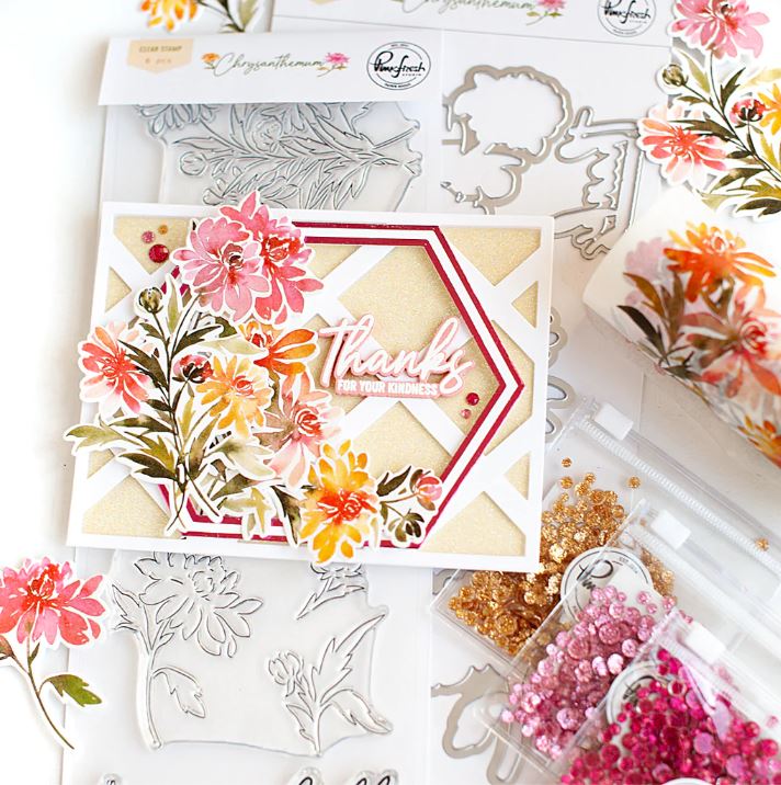 PinkFresh Studio - Coordinating Cuts - Chrysanthemum Die