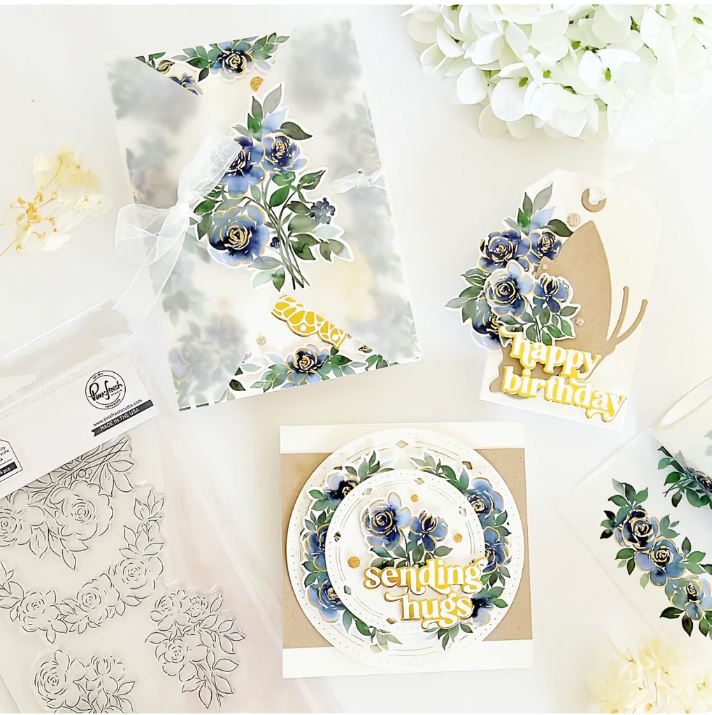 PinkFresh Studio - Coordinating Cuts - Indigo Roses