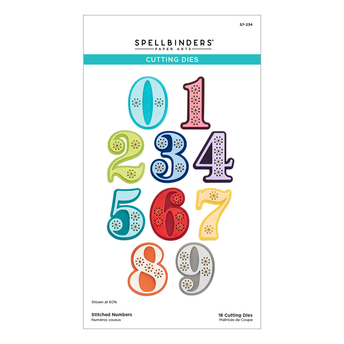 Spellbinders- Paper Arts - Cutting Dies - Stitched Numbers