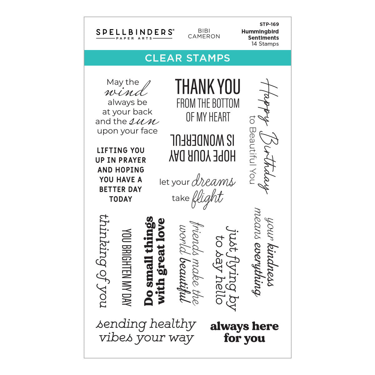 Spellbinders- Paper Arts -  Clear Stamps - Hummingbird Sentiments