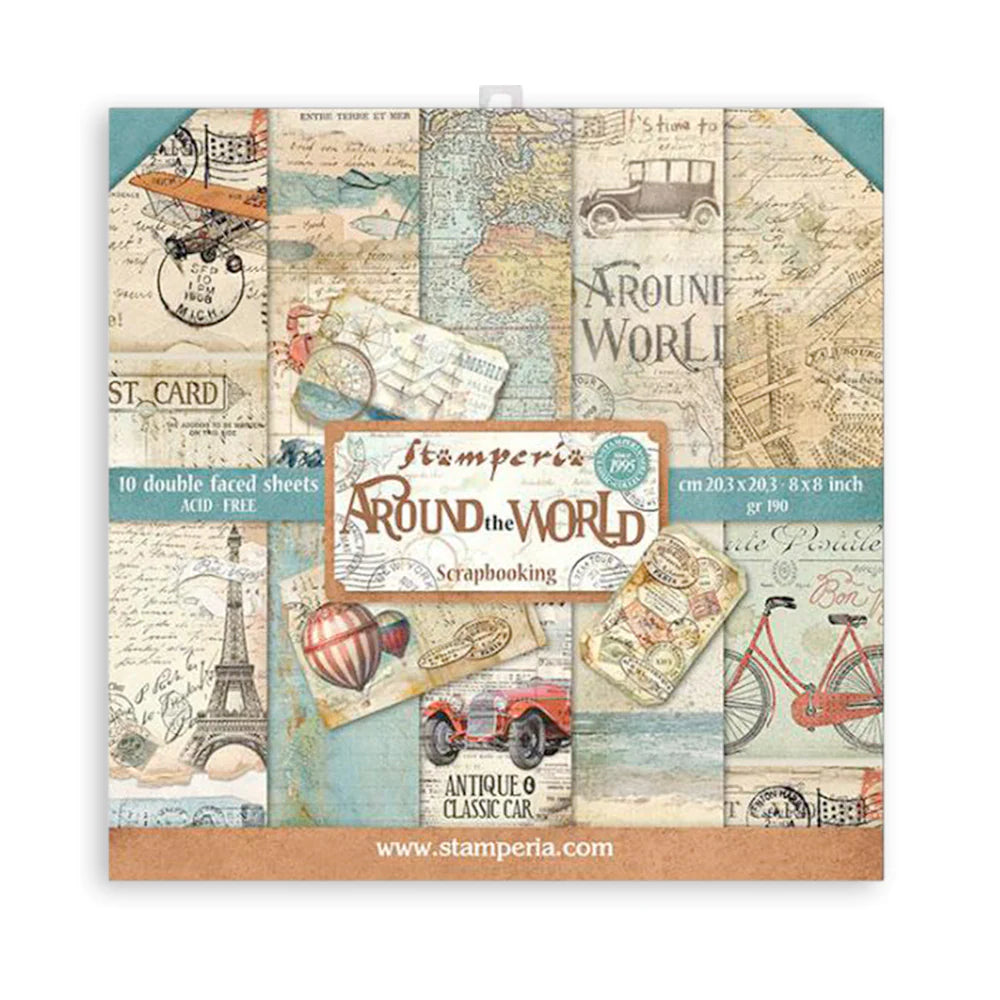 Stamperia - 8''x 8'' Double Sided Paper Pad - Around The World