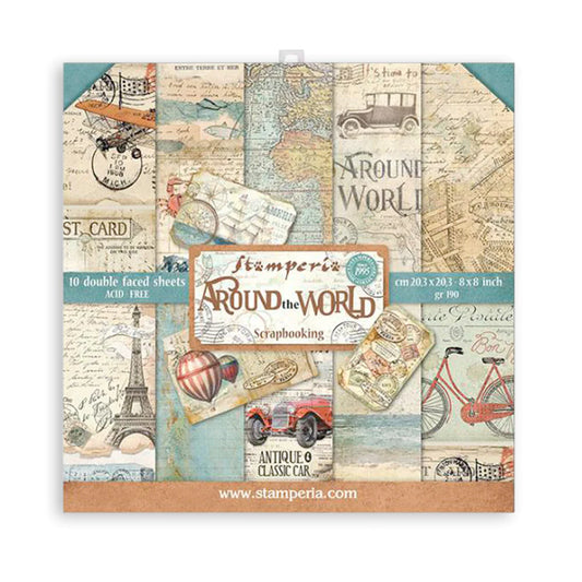 Stamperia -    8''x 8'' Double Sided Paper Pad - Around The World