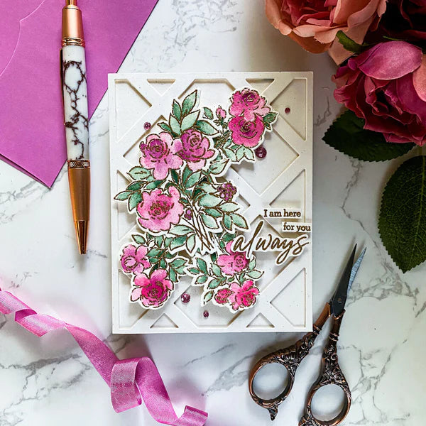 PinkFresh Studio -Layering Stencils - Indigo Roses