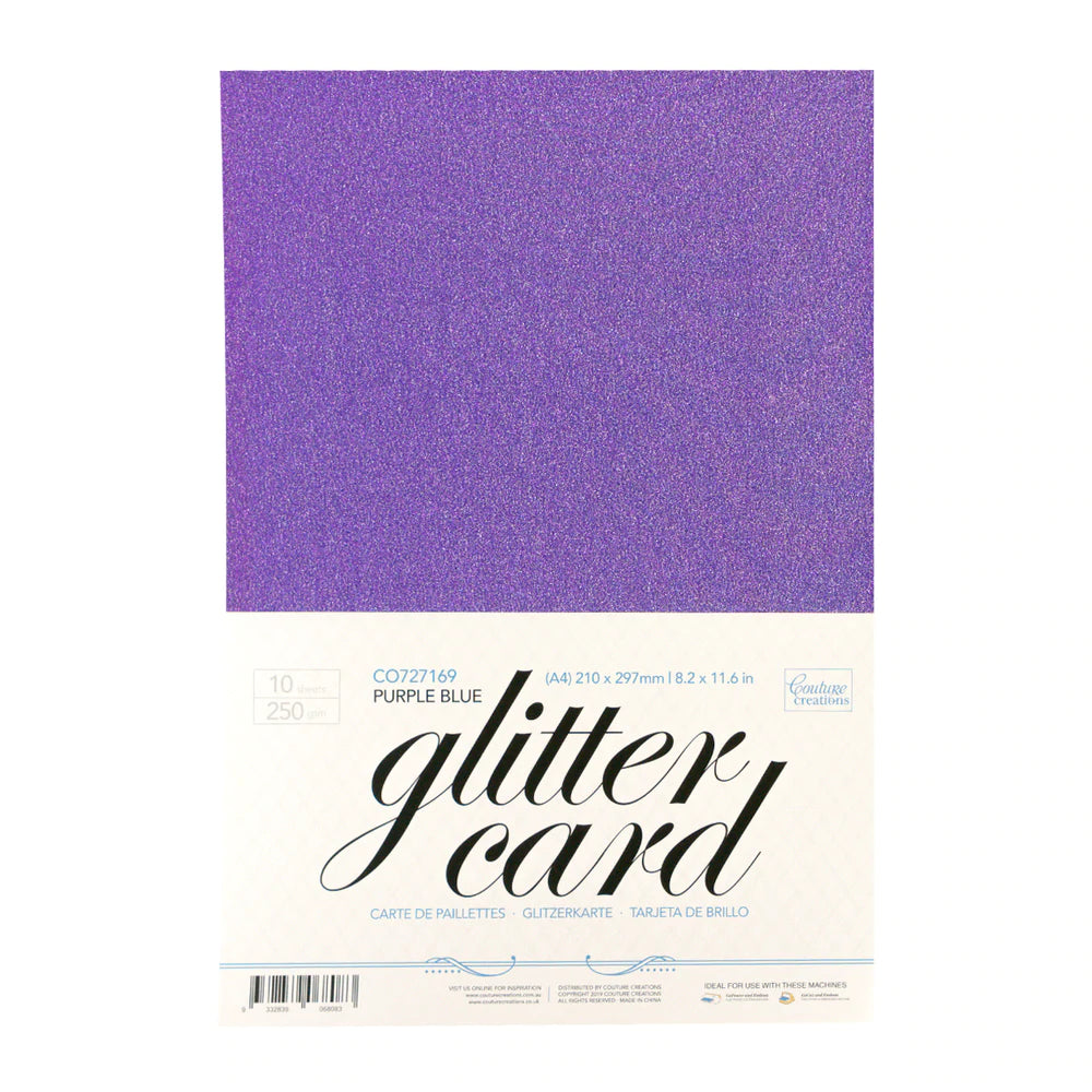 A4 Glitter Card 250gsm - Purple Blue Arts & Crafts Couture Creations