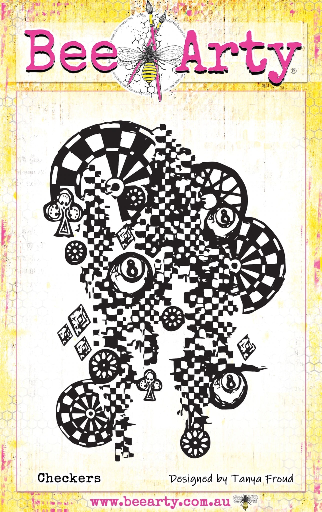 Acrylic Stamps - Checkers Arts & Crafts Bee Arty