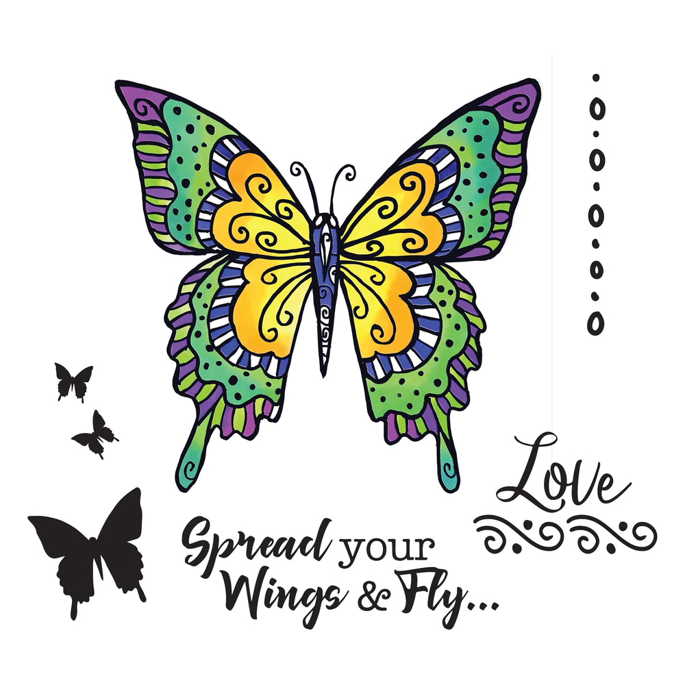 Acrylic Stamps - Spread your wings Butterfly Arts & Crafts Couture Creations