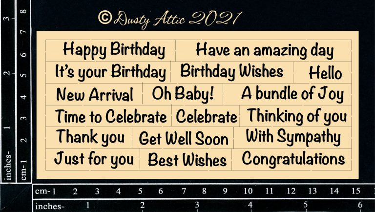 Dusty Attic - Chipboard - Card Sentiment #2 natural